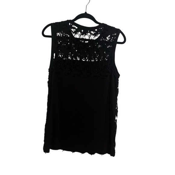 WHBM Black Crochet Sequin Tank Top Size Medium - Picture 8 of 8